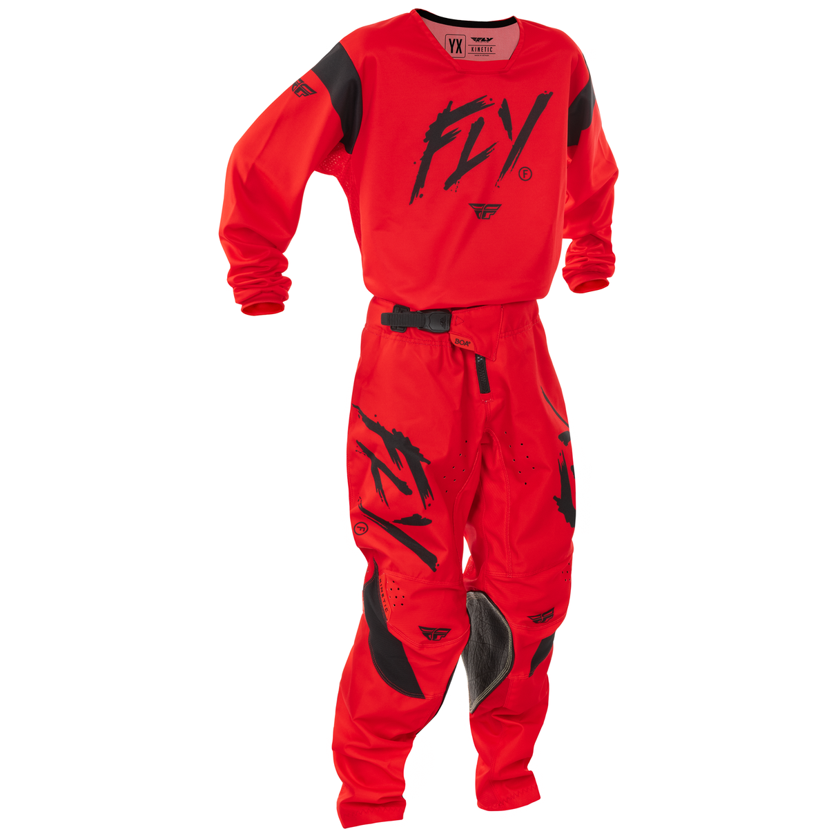 Fly Racing 2025 Youth Kinetic Stoke Jersey (Red/Black)