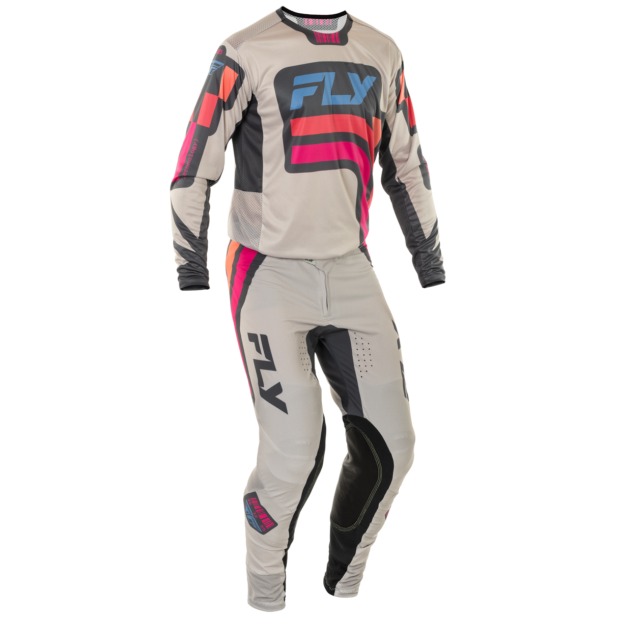 Fly Racing 2025 Lite Vice Jersey (Light Grey/Pink/Coral)