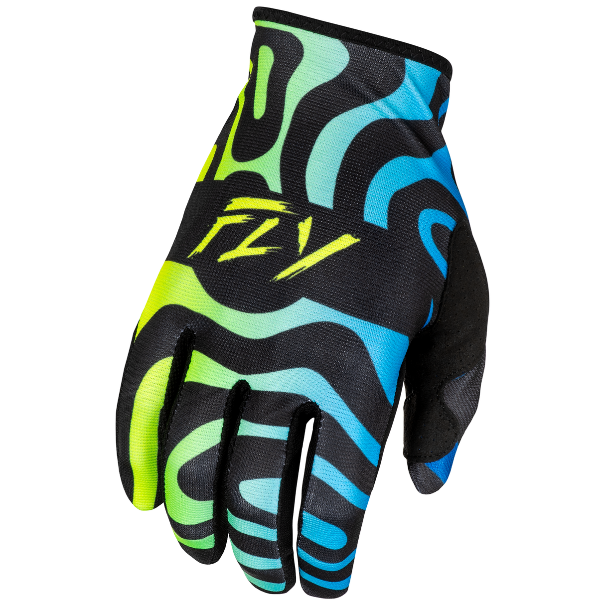 Fly Racing 2025 Youth Lite Zen Gloves (Black/Blue/Hi-Viz)