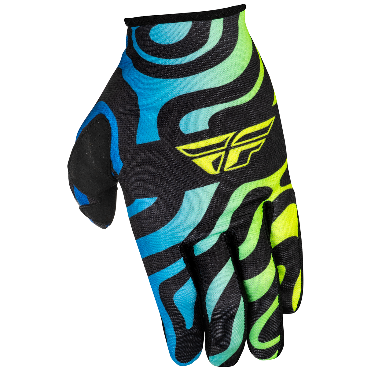 Fly Racing 2025 Youth Lite Zen Gloves (Black/Blue/Hi-Viz)