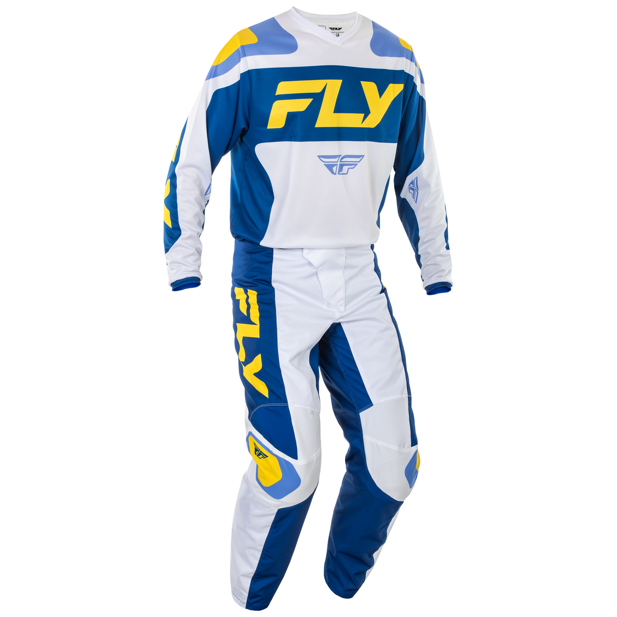 Fly Racing 2025 F-16 Pants (White/Dark Blue/Yellow)