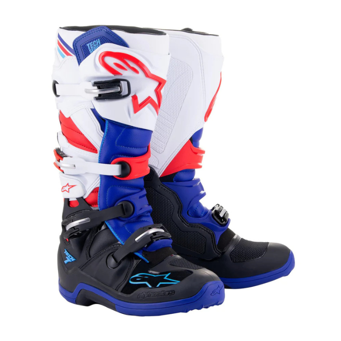 ALPINESTARS TECH 7 BLACK DARK BLUE RED WHITE BOOTS