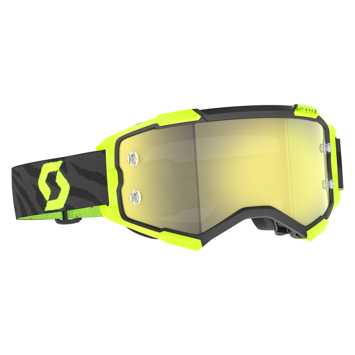 Scott Fury Goggle (Zebra Black / Neon Yellow) Yellow Chrome Works Lens