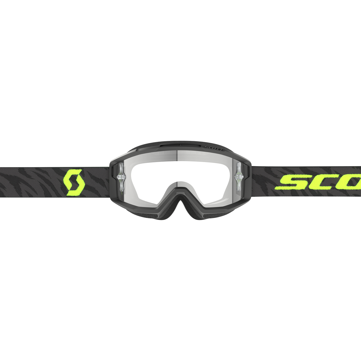Scott Split OTG Goggle (Zebra Black / Neon Yellow) Clear Works Lens