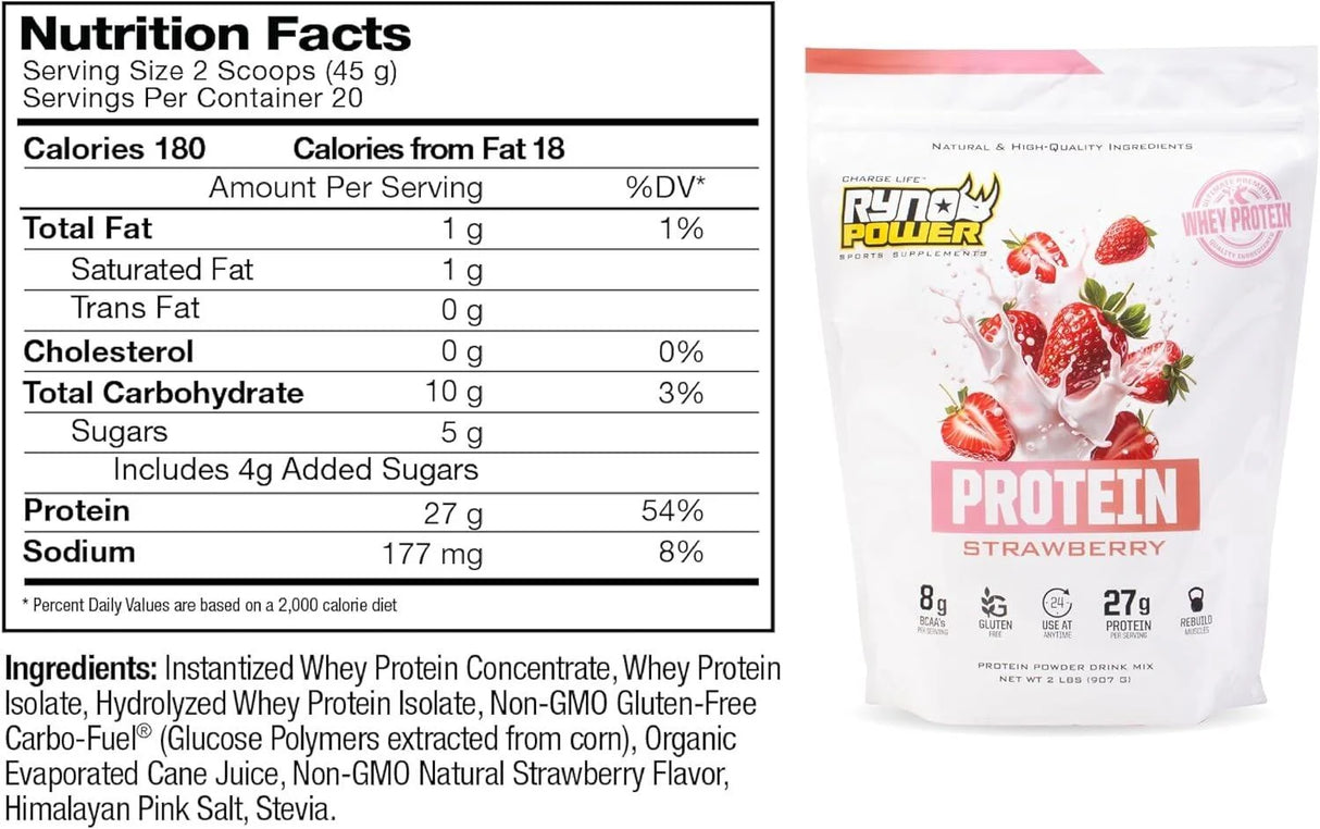 Ryno Power Single Serving - Protein Strawberry