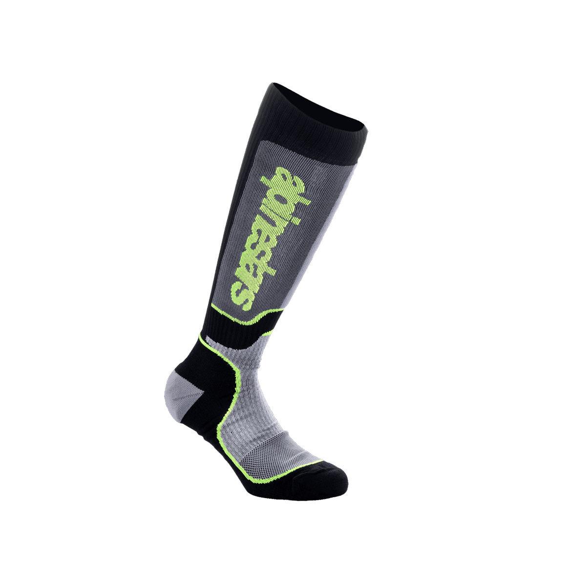 YOUTH MX PLUS SOCKS - BLACK/GRAY/YELLOW FLUO