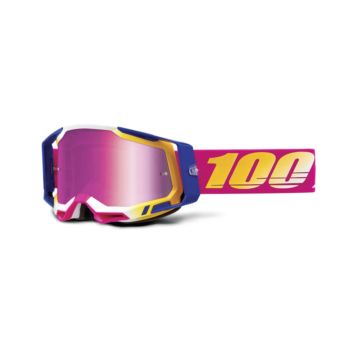 Racecraft 2 Goggle in Mission design with Mirror Pink Lens, perfect for racing and outdoor sports.