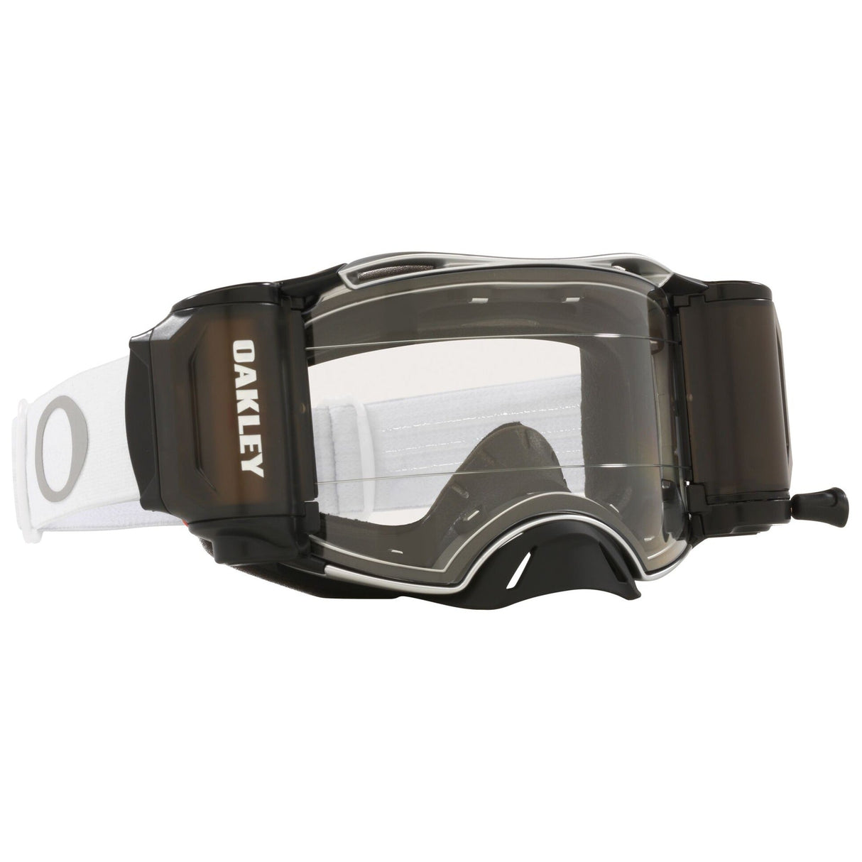 Oakley Airbrake Tuff Blocks White Roll Off MX Goggle - Clear Roll Off