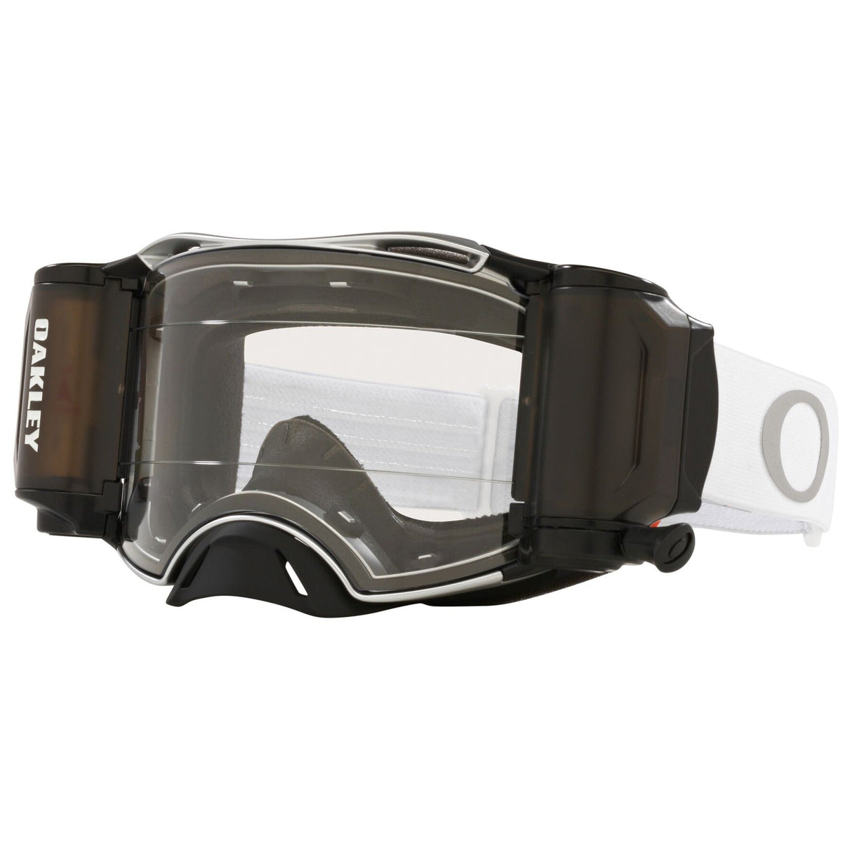Oakley Airbrake Tuff Blocks White Roll Off MX Goggle - Clear Roll Off