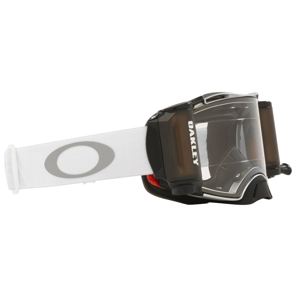 Oakley Airbrake Tuff Blocks White Roll Off MX Goggle - Clear Roll Off