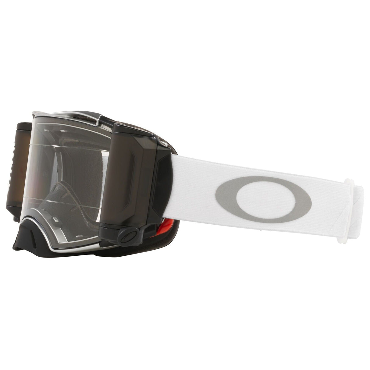 Oakley Airbrake Tuff Blocks White Roll Off MX Goggle - Clear Roll Off