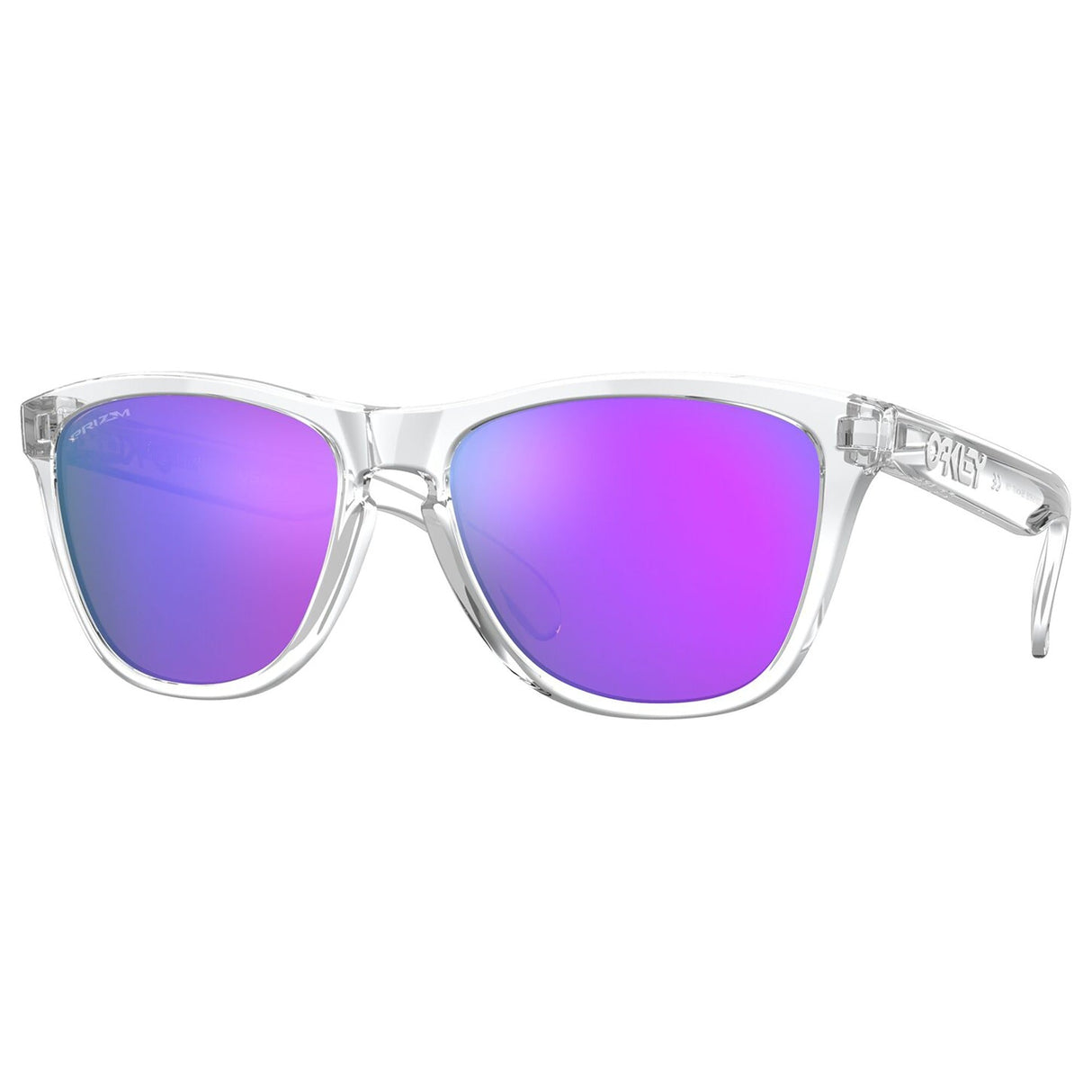 Oakley Frogskins Sunglasses - Polished Clear / Prizm Violet Lens