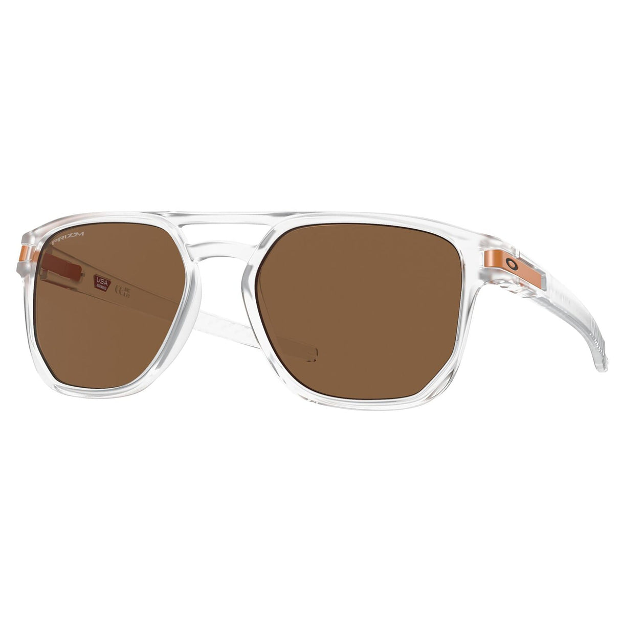 Oakley Latch Beta Sunglasses - Matte Clear / Prizm Bronze Lens