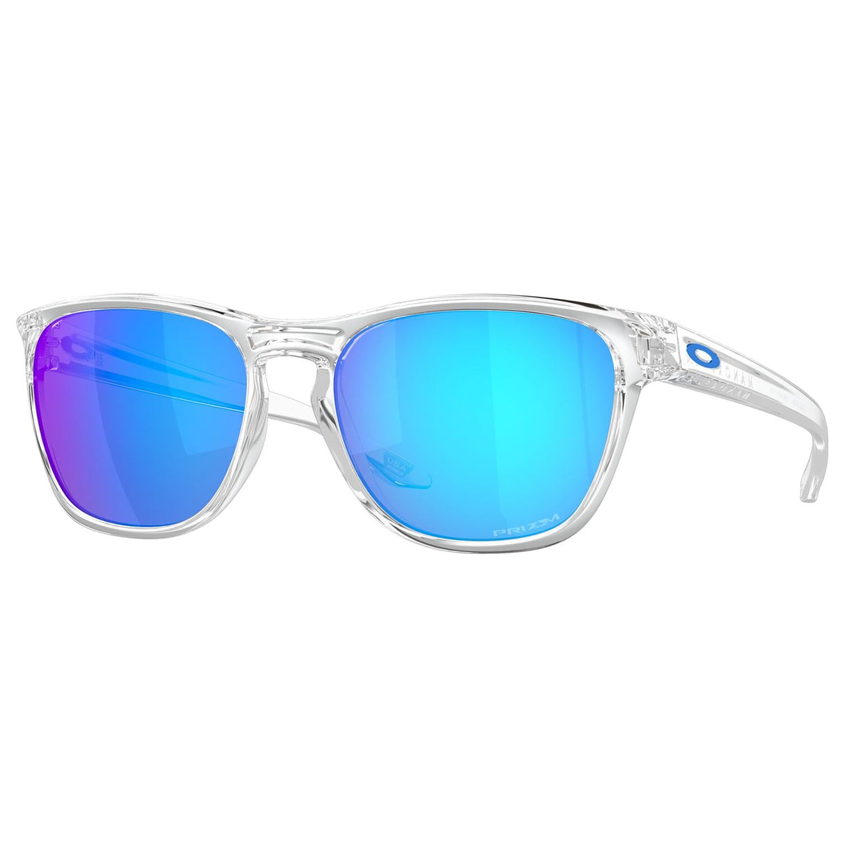 Oakley Manorburn Sunglasses - Polished Clear / Prizm Sapphire Lens