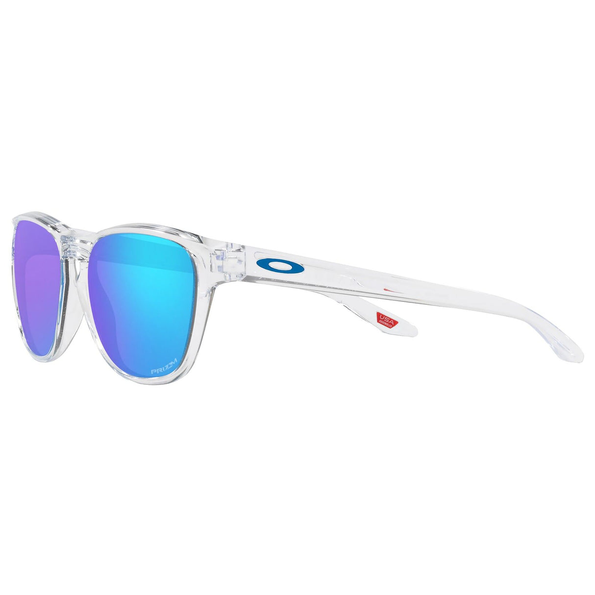Oakley Manorburn Sunglasses - Polished Clear / Prizm Sapphire Lens