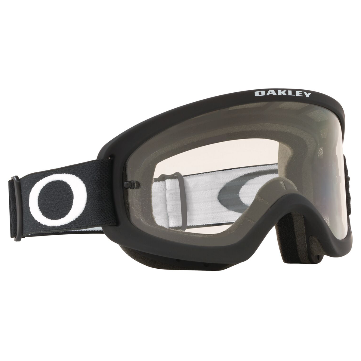 Oakley XS O Frame 2.0 Pro MX Matte Black with Clear motocross goggle – front view