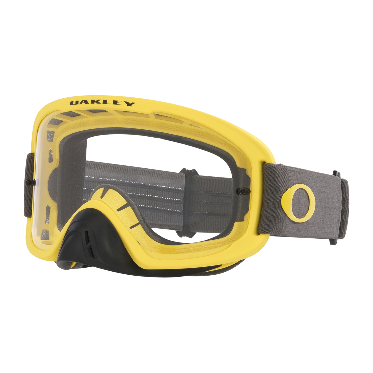 Oakley O Frame 2.0 Pro MX Moto Yellow with Clear motocross goggle – front view