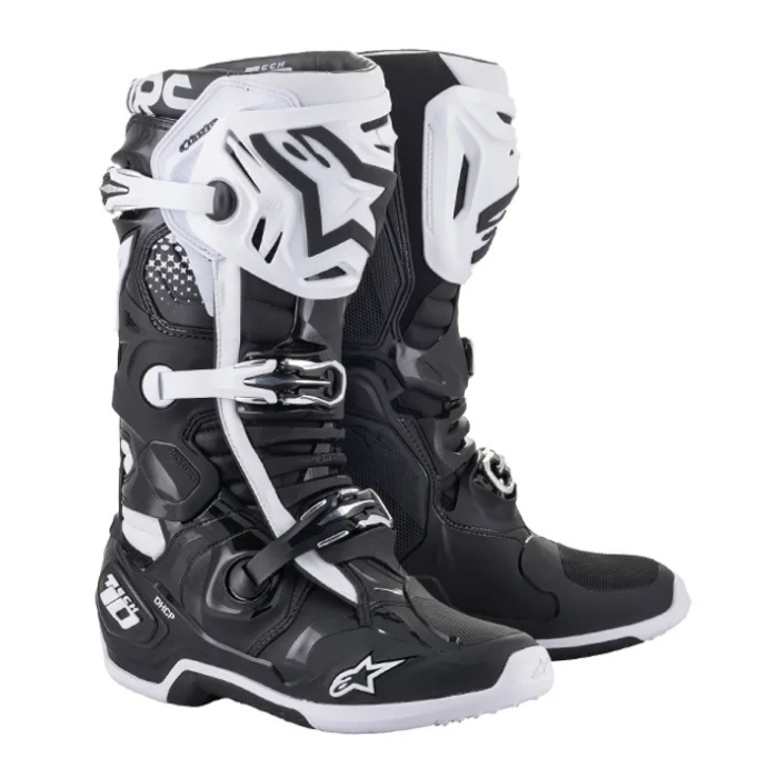 ALPINESTARS TECH 10 BLACK WHITE BOOTS