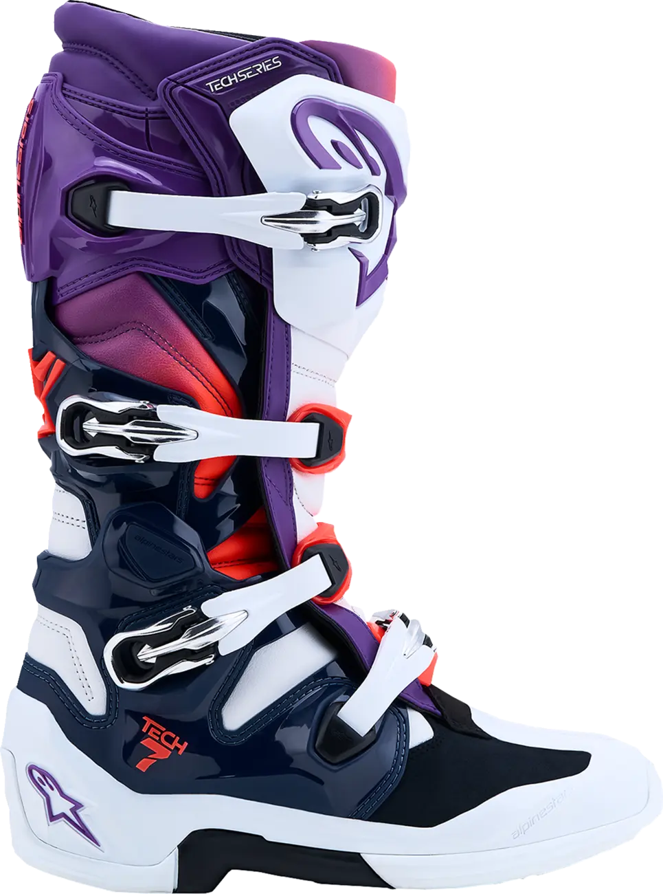 TECH 7 BOOTS PURPLE BLUE FLUO RED