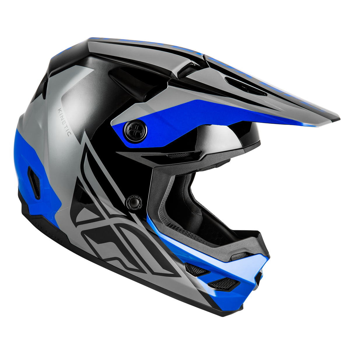 Fly Racing Kinetic Crest Helmet - Grey/Black/Blue