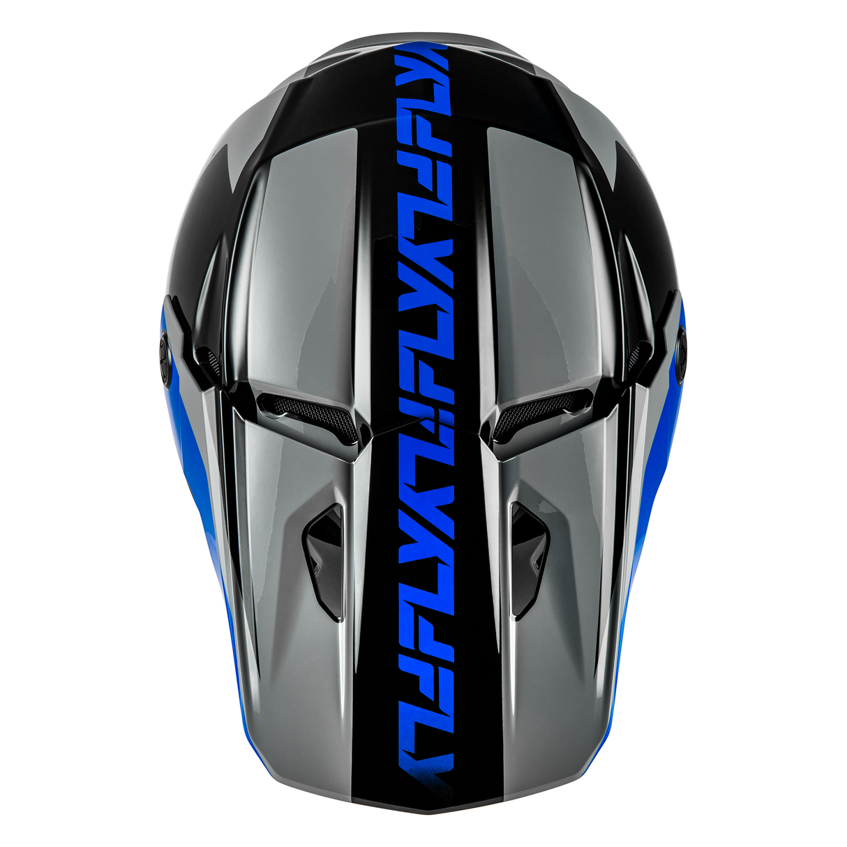 Fly Racing Kinetic Crest Helmet - Grey/Black/Blue