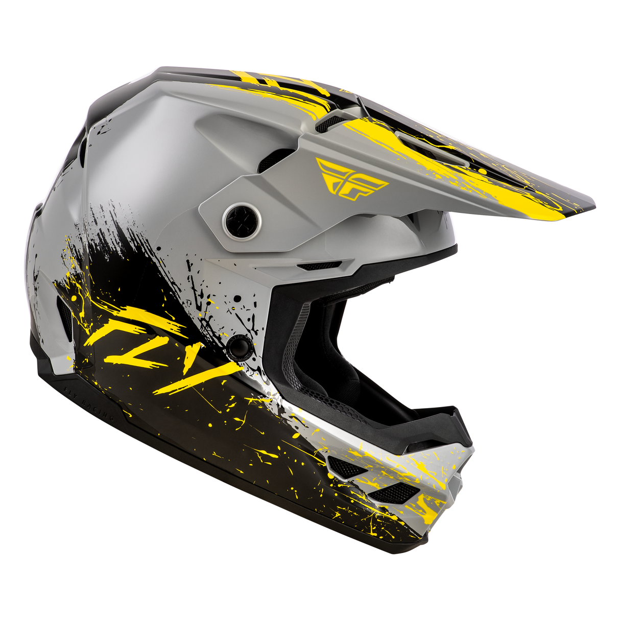 Fly Racing Youth Kinetic Drip Helmet - Grey/Black/Yellow