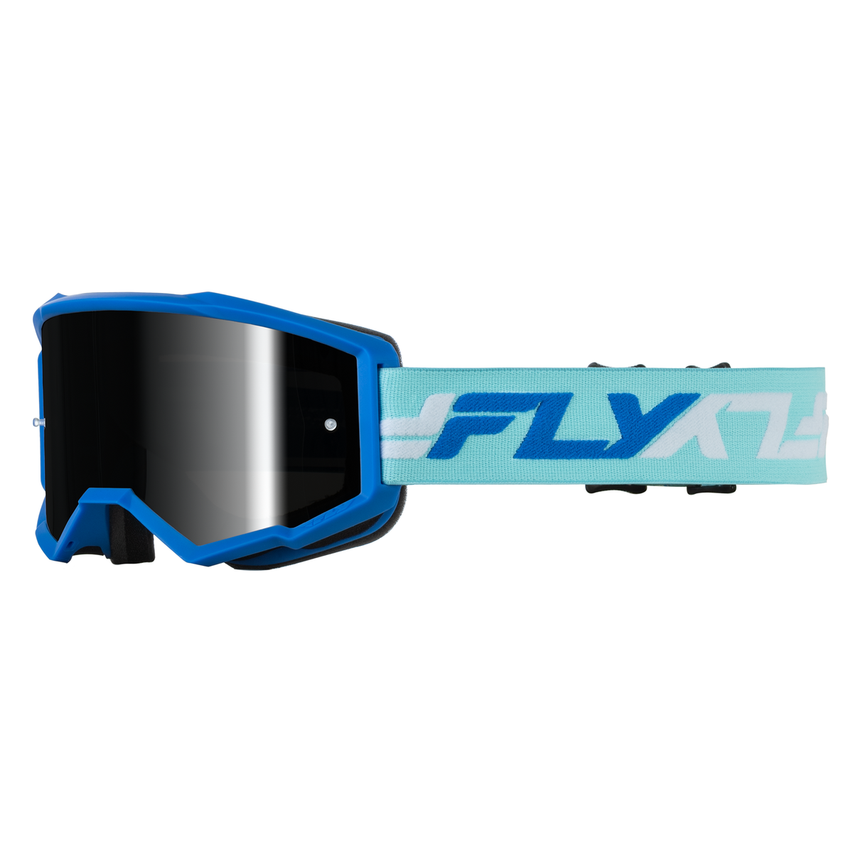 Fly Racing Zone Goggle - Blue/White with Black Mirror/Smoke Lens