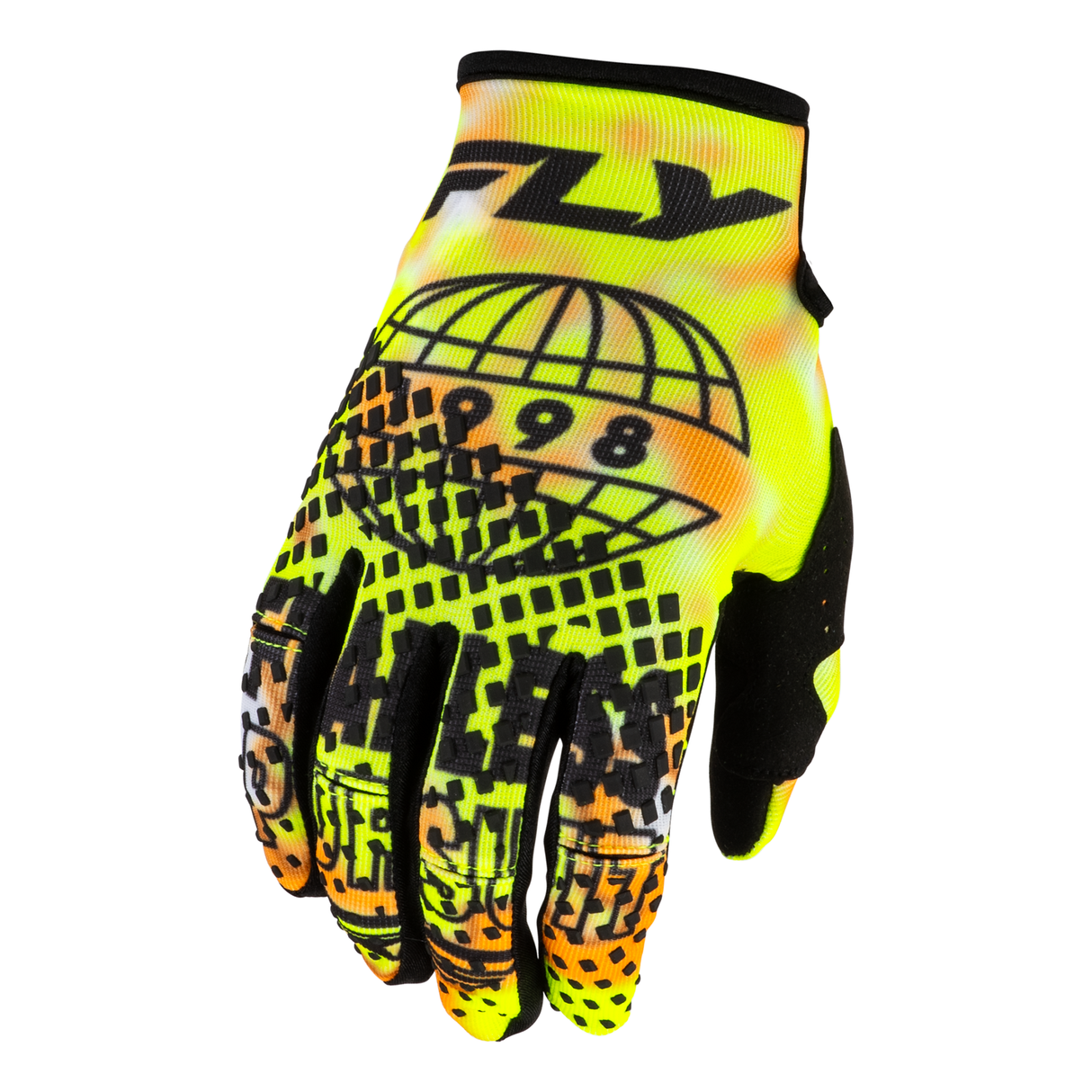 Fly Racing Kinetic Blur Gloves - White/Hi-Vis/Orange