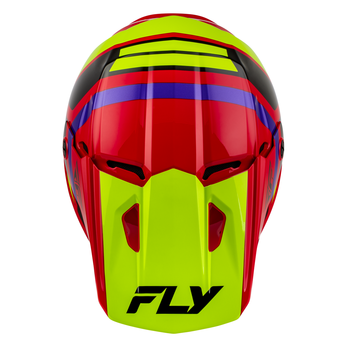 Fly Racing Youth Kinetic Scrap Helmet - Red/Hi-Vis/Purple/Black
