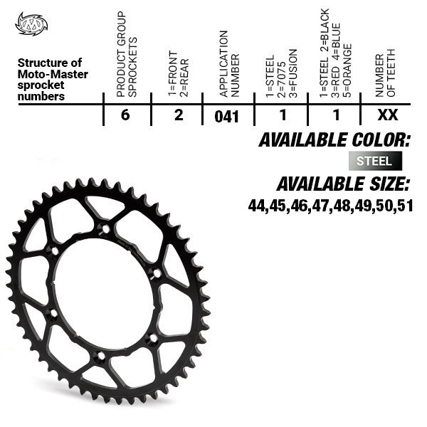 Moto-Master Steel Ultralight Rear Sprocket - KTM/Hqv/GasGas 65SX TC65 MC65 2025