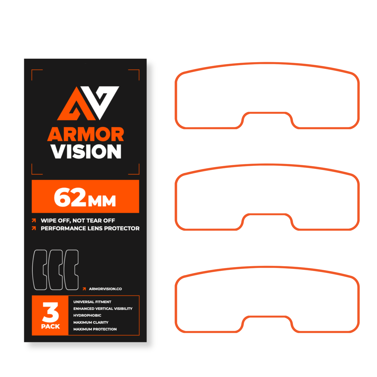 ARMOR VISION 62MM LENS PROTECTOR (3-PACK)