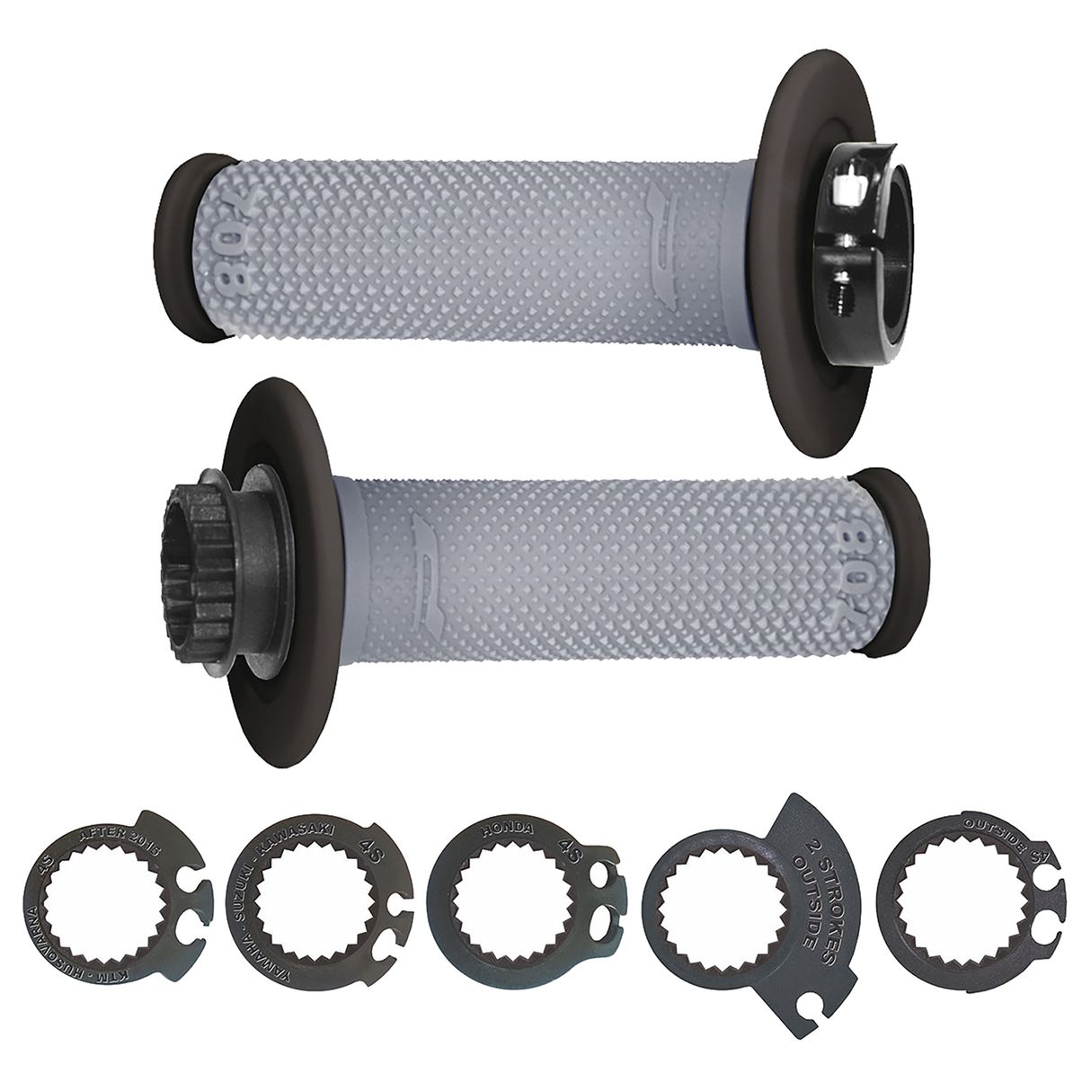 Pro Grip 708 Dual Density Full Diamond Lock On Grips Black/Grey