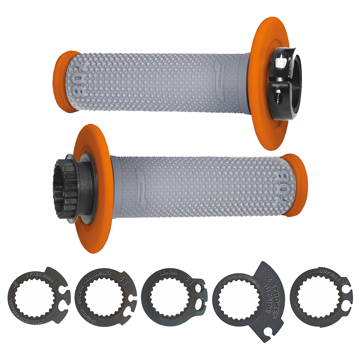 Pro Grip 708 Dual Density Full Diamond Lock On Grips Orange/Grey