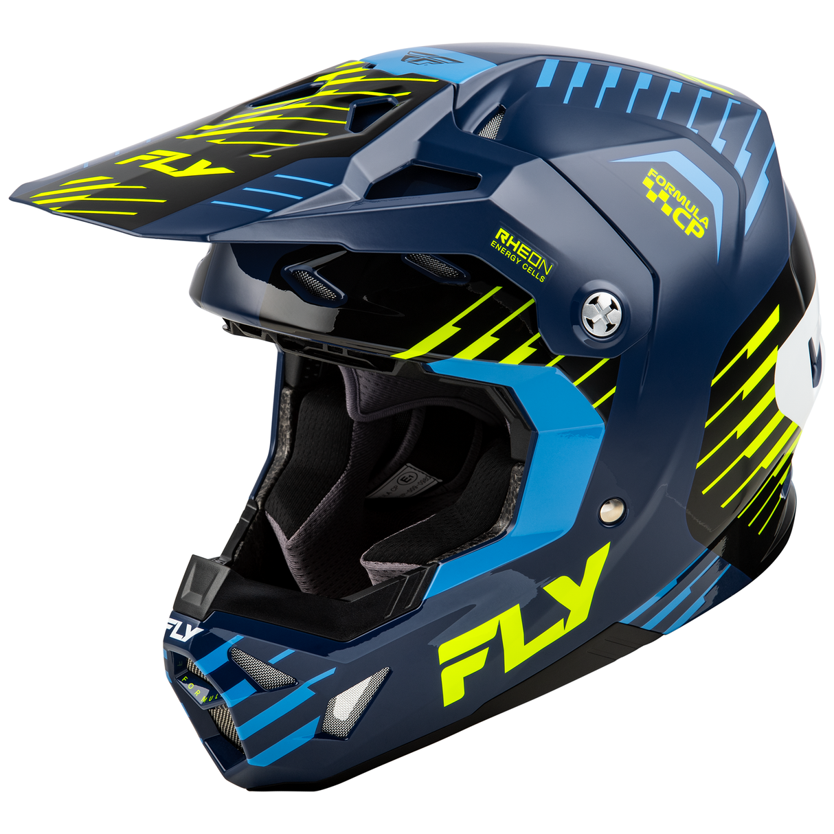 Fly Racing 2025 Formula CP Slice Helmet (Navy/Hi-Viz/White)