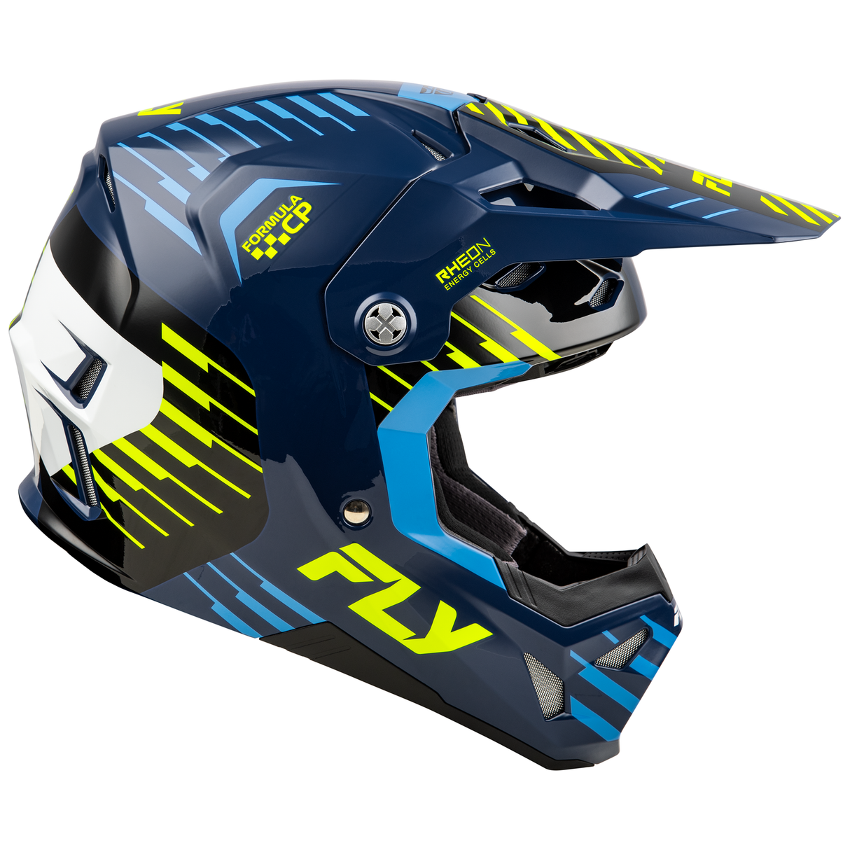 Fly Racing 2025 Formula CP Slice Helmet (Navy/Hi-Viz/White)