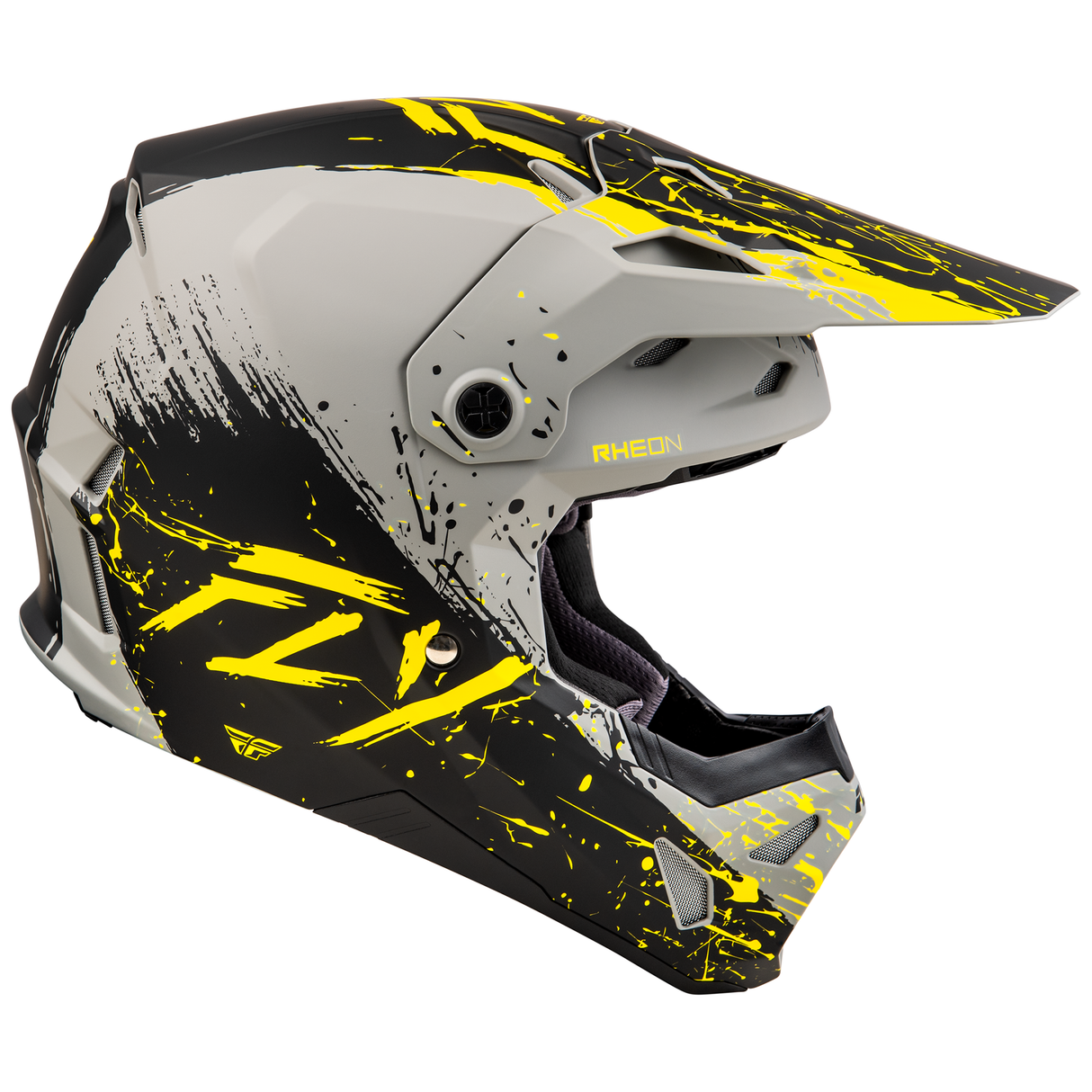 Fly Racing 2025 Formula CP Manic Helmet (Matte Grey/Black/Yellow)