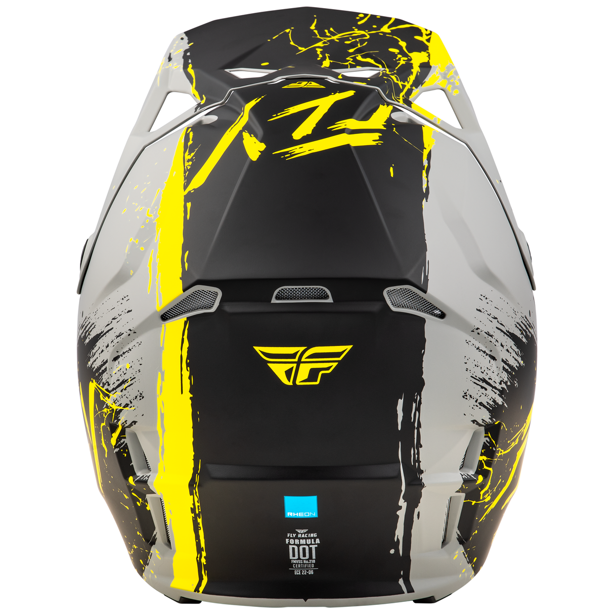 Fly Racing 2025 Formula CP Manic Helmet (Matte Grey/Black/Yellow)
