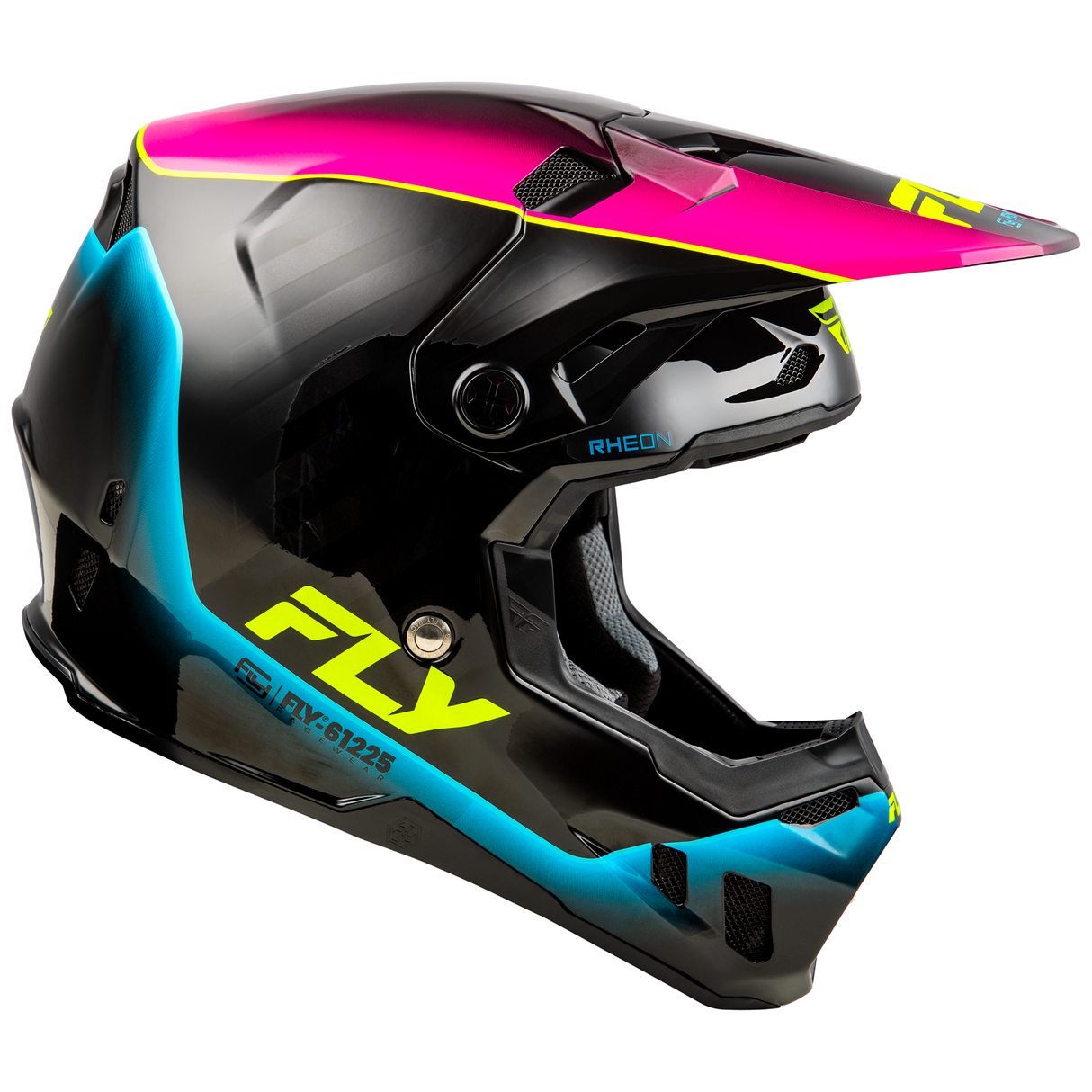 Fly Racing 2025 Formula CC Underglow Helmet (Black/Pink/Blue)