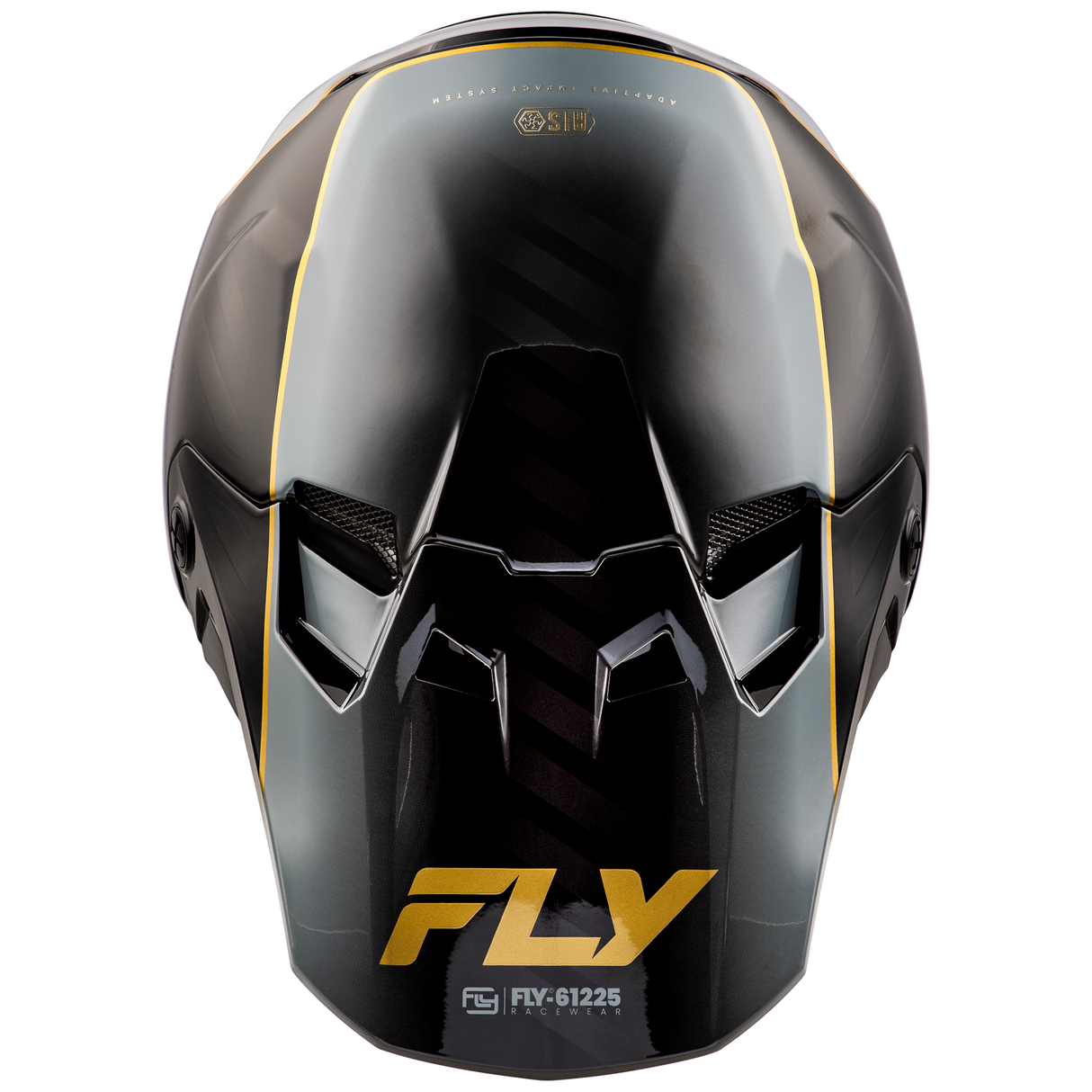 Fly Racing 2025 Formula CC Underglow Helmet (Black/Grey/Gold)