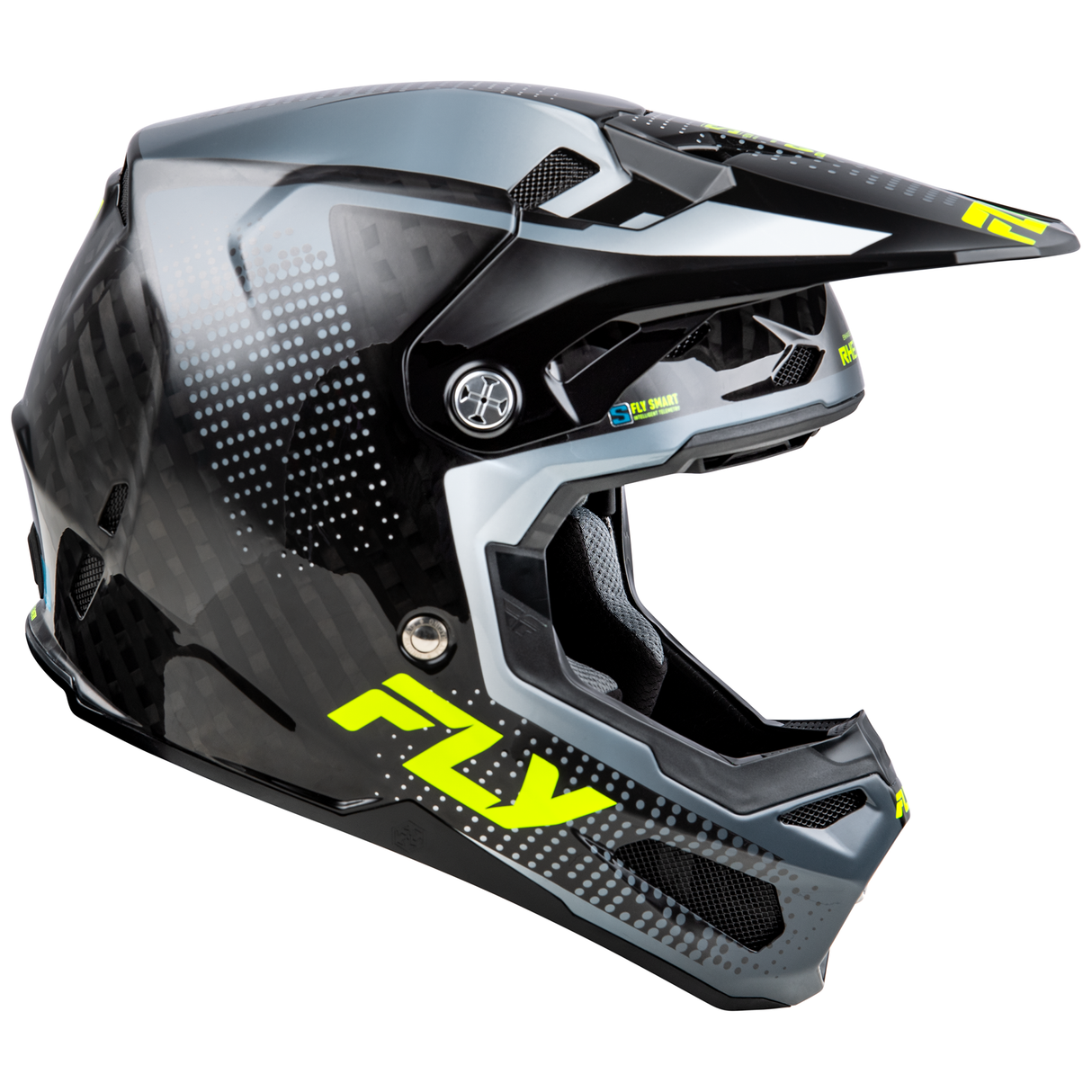 Fly Racing 2025 Formula S Carbon Protocol Helmet (Black Carbon/Grey/Hi-Viz)