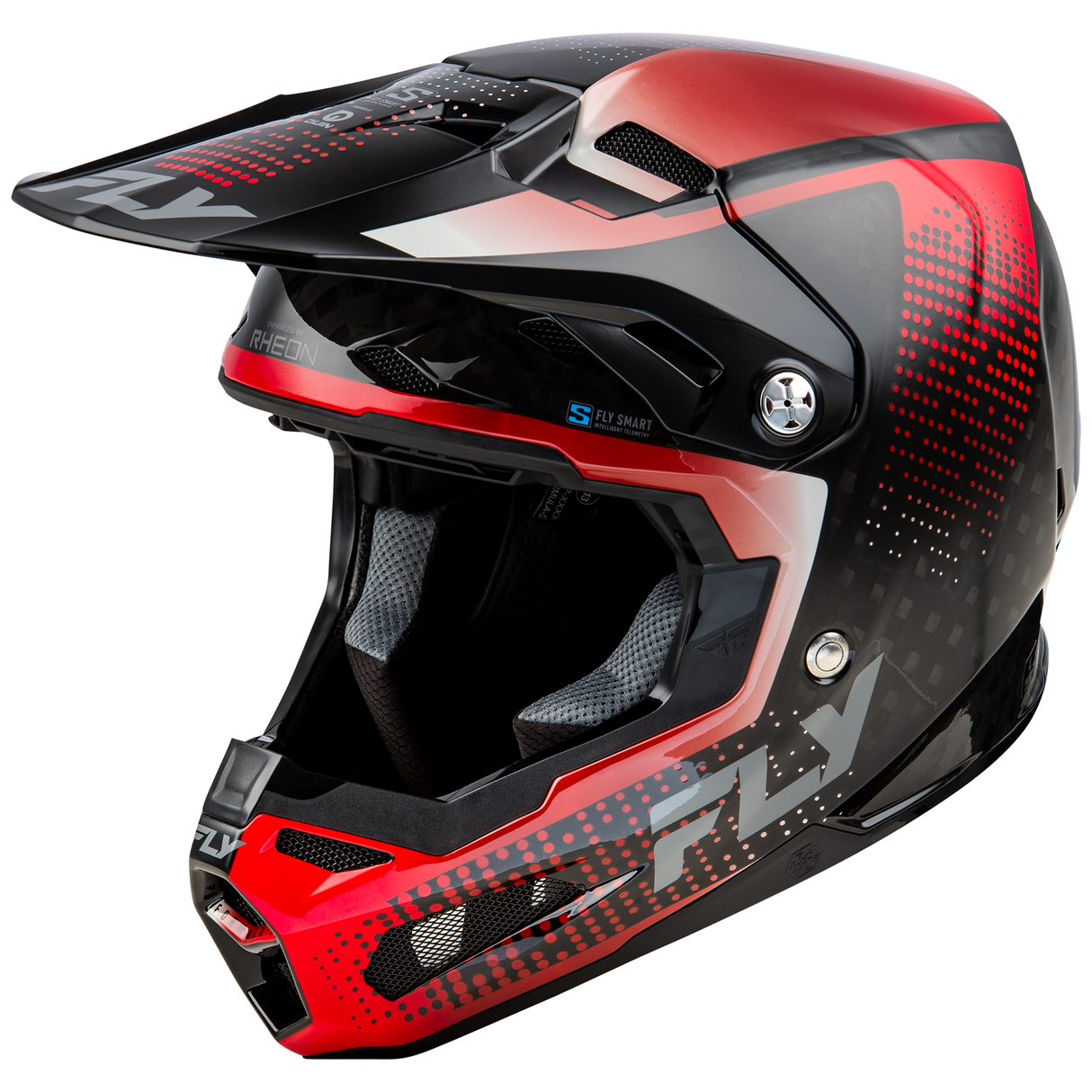 Fly Racing 2025 Formula S Carbon Protocol Helmet (Black Carbon/Red)