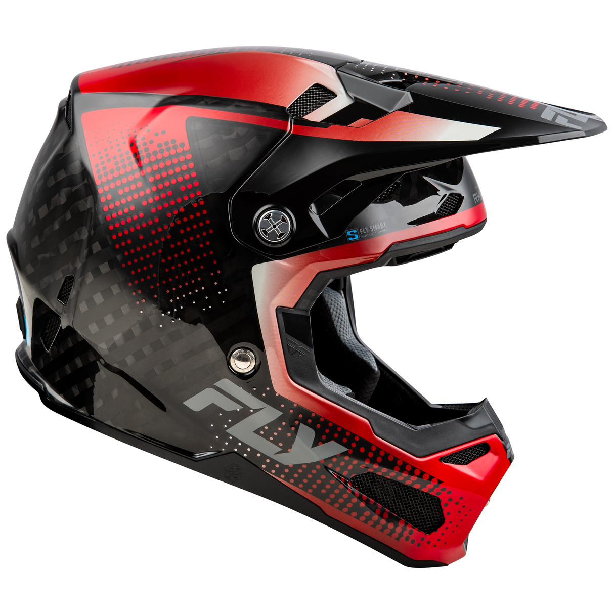 Fly Racing 2025 Formula S Carbon Protocol Helmet (Black Carbon/Red)