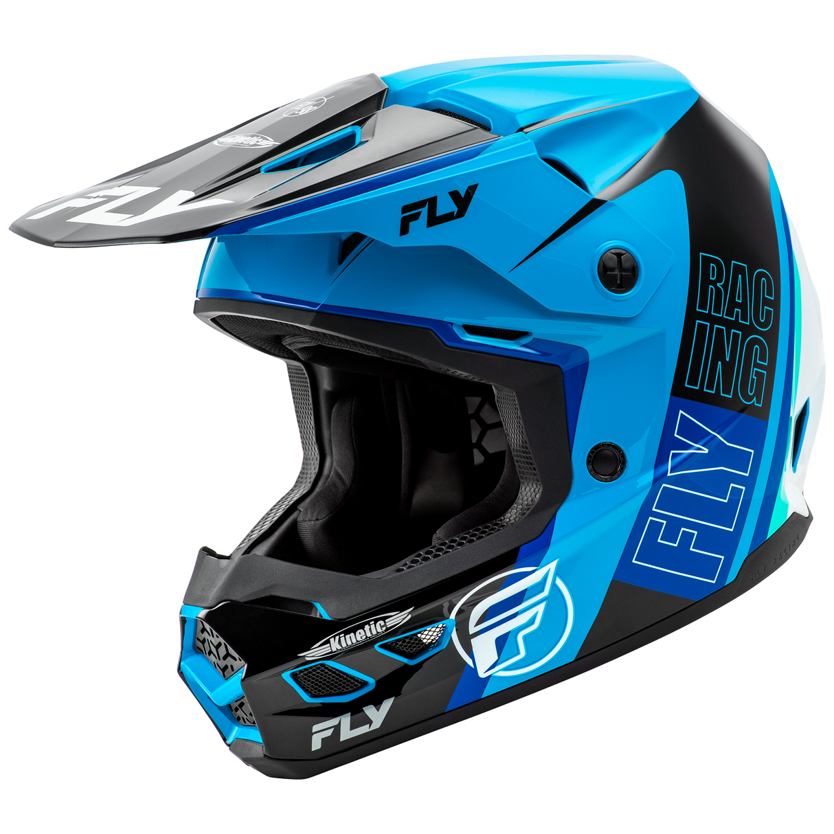 Fly Racing 2025 Kinetic Rally Helmet (Blue/Black/White)