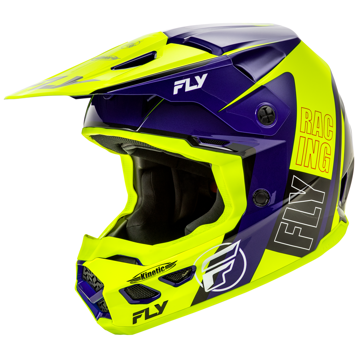 Fly Racing 2025 Kinetic Rally Helmet (Hi-Viz/Blue/Black)