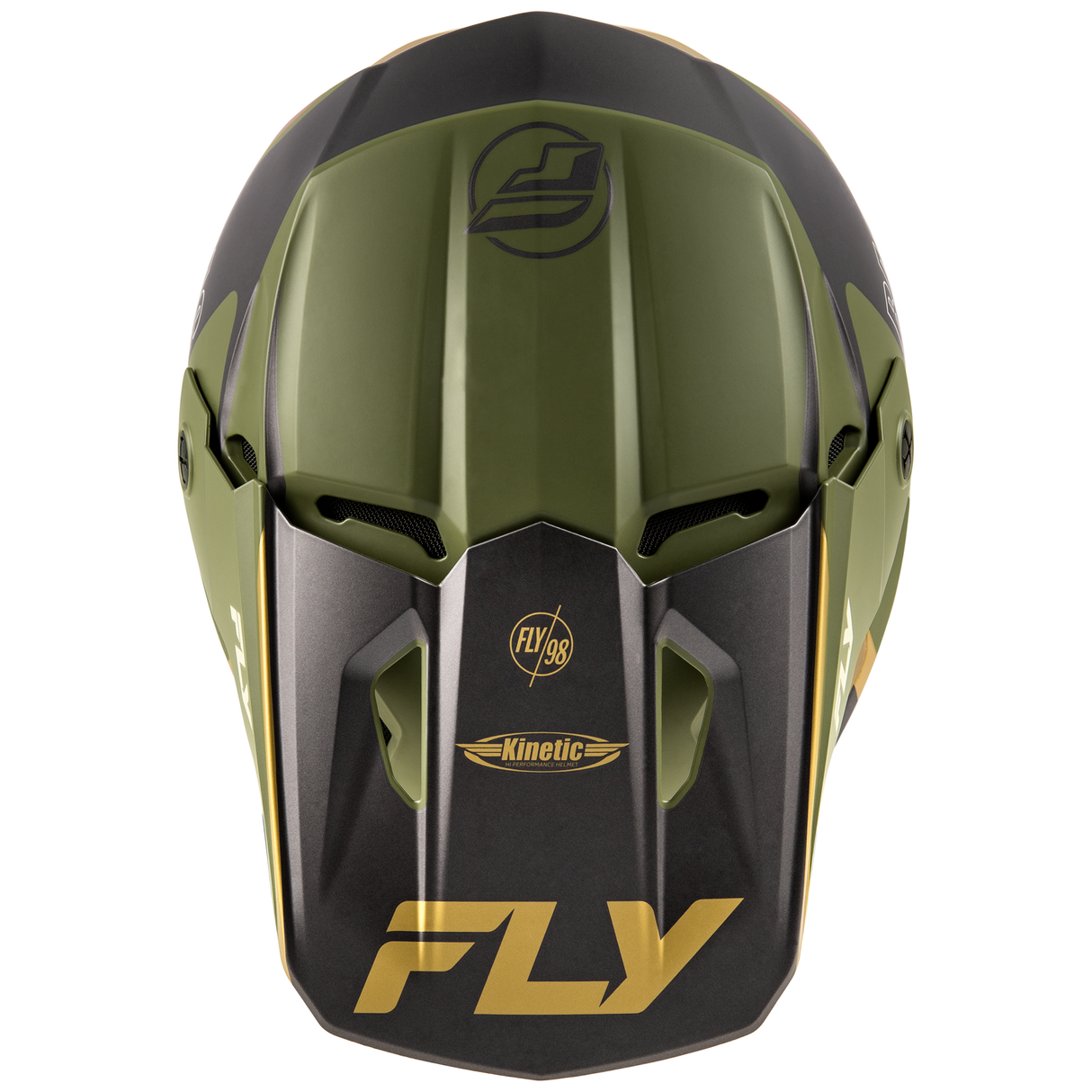 Fly Racing 2025 Kinetic Rally Helmet (Matt Moss Grey/Khaki/Off-White)