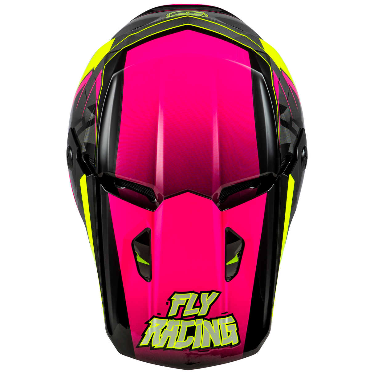 Fly Racing 2025 Youth Kinetic Scorched Helmet (Neon Pink/Hi-Viz/Black)
