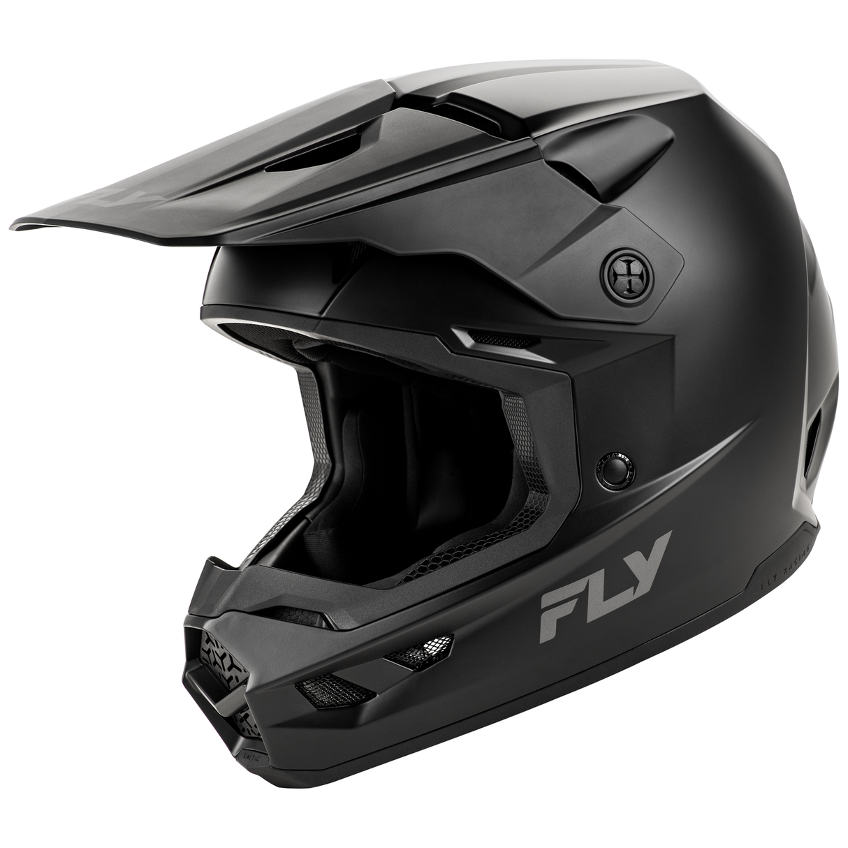 Fly Racing 2025 Youth Kinetic Solid Helmet (Matte Black)