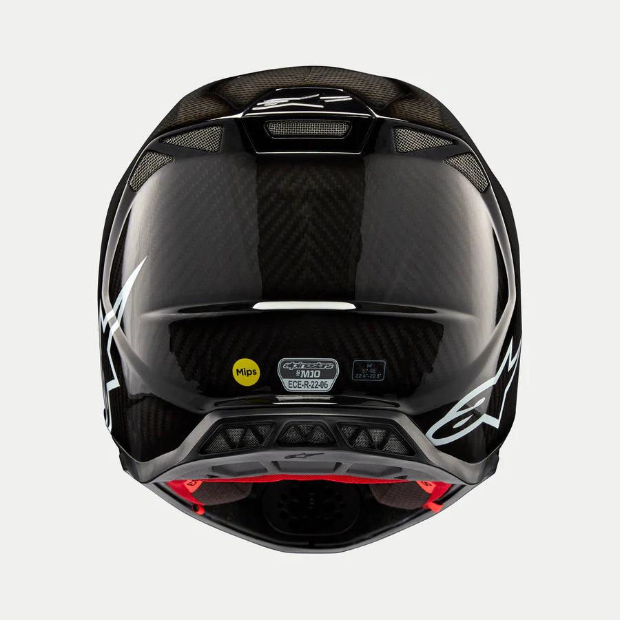 ALPINESTARS SUPERTECH S-M10 SOLID BLACK GLOSSY CARBON HELMET