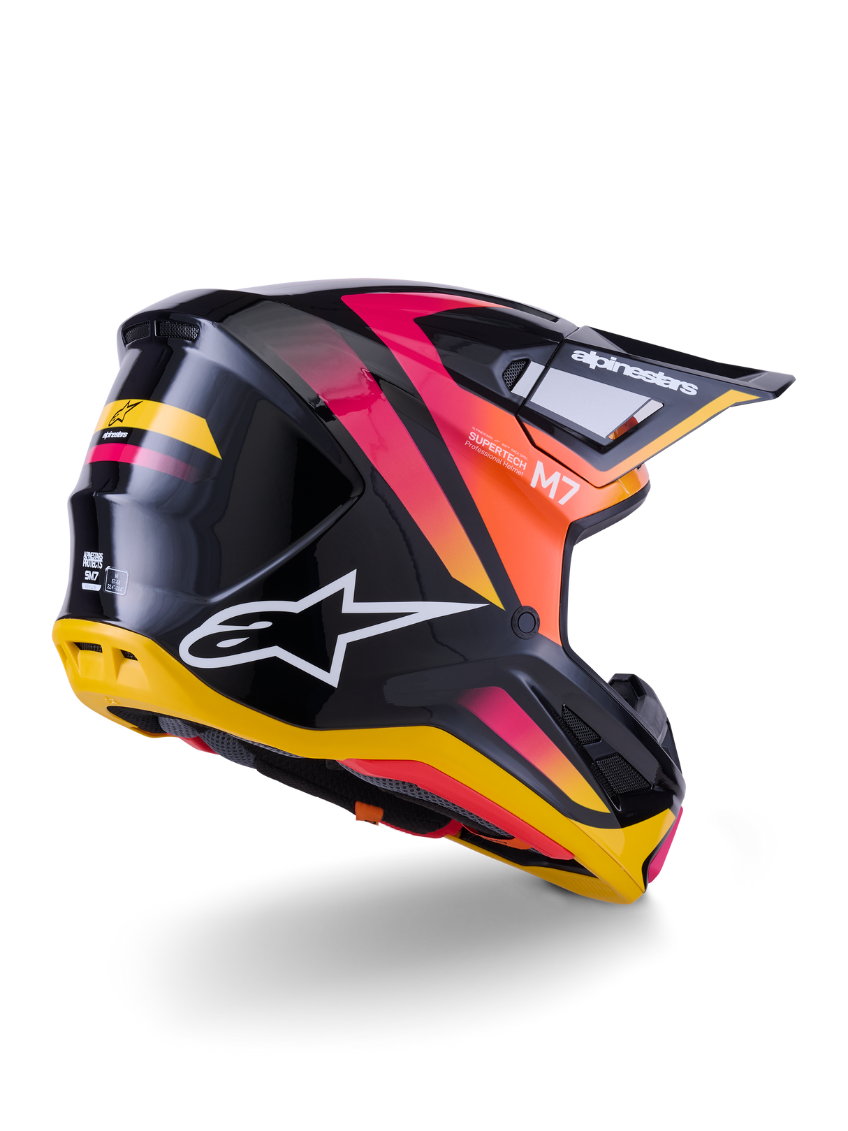 SM7 RISE HELMET ECE06 - BLACK/YELLOW/PINK