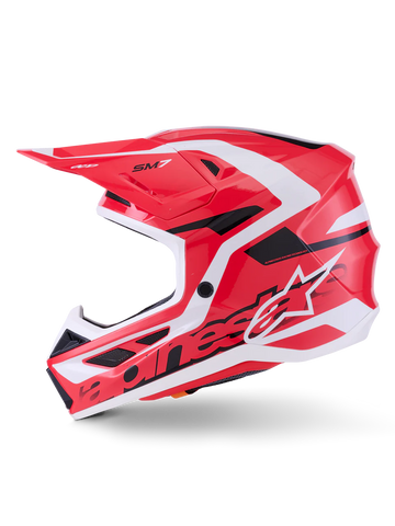 SM7 DEED HELMET ECE06 - RED BLACK/WHITE